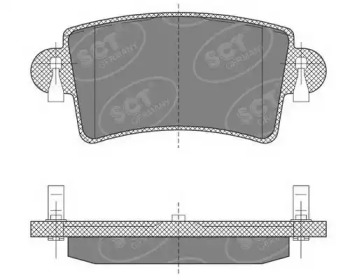 SCT GERMANY sp496pr -  Комплект тормозных колодок, дисковый тормоз